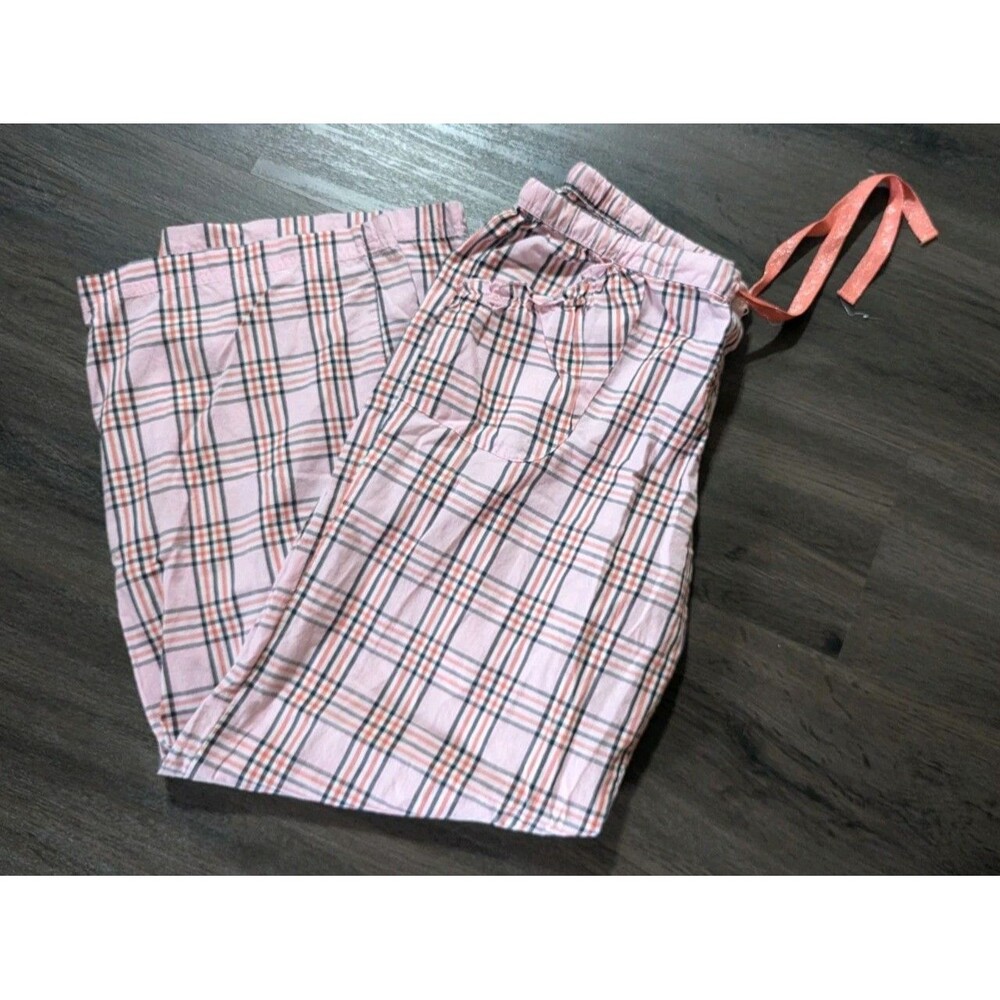 Victoria's Secret Pink Plaid Pajama PJ Pants Oversized Lightweight Large - Picture 9 of 9
